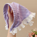 Blue and white lace headband and headscarf all-in-onefrench triangle scarf head scarf square hat hat pastoral style zhou ye same style hair accessories for women