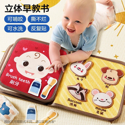 Quiet tear book, baby can chew, baby magic paste, early education cloth book toy, hand tear book, tear apart years