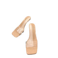 Za2024summernew arrival thick heel women's shoes square toe one strap high heels women's pvc open toe open heel glass heel cool