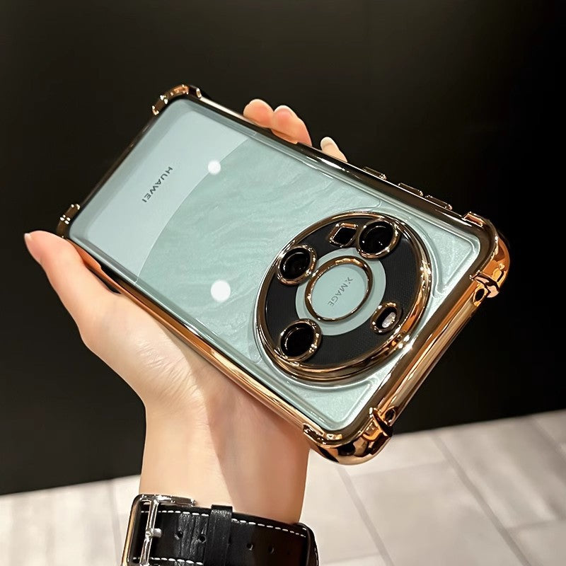 Super airbag suitable for huawei mate80pro mobile phone case electroplated four corners anti-fall p80classy soft shell anti-fall