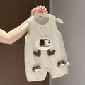 Baby summer romper - sleeveless cartoon bodysuit for newborn boys - cute cartoon onesie - lightweight summer outfit for newborns