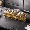 【3-compartment fruit platter with lid - amber】+ iron stand, thickened plastic