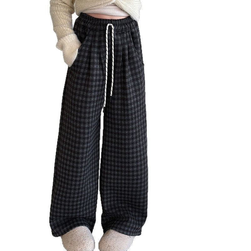 Girls' plaid pants - autumn/winter casual student sweatpants -  new hot style - girls' harem lantern pants
