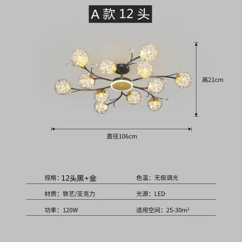Living room ceiling chandelier Gypsy modern simple atmosphere household lamp creative personality Nordic led bedroom lighting