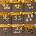 fashion elegant four-leaf clover earrings personalized zircon flower classy earrings niche styleaccessible luxurynew arrival earrings