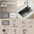 Side kitchen sink small single slot thickened 304 stainless steel vegetable basin dishwashing sink water bar island balcony pool