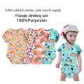 wholesale short-sleeved polyester imitation cotton khaki plain color men's and women's newborn baby plain color sublimation triangle onesie