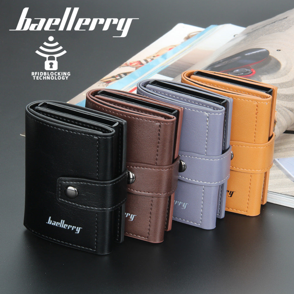 Men's card bag baellerry anti-degaussing aluminum box advanced sense multi-function card clip elastic card multi-card position card holder men
