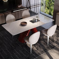 Kari ice jade natural marble dining table italian light luxury large flat villa royal white jade luxury home dining table
