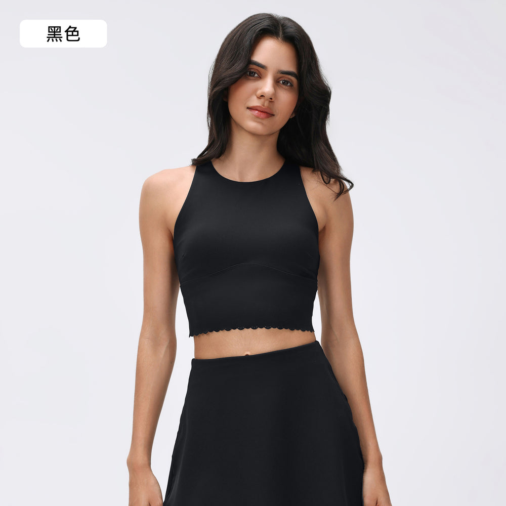 Yoga bra fixed cup fitness sports intimatescut out beautiful back sleeveless yoga vest women's outwear d26089