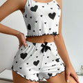 Tumu cross-border  hot-selling home clothes heart printing pajamas suitexport hot-selling suspender shorts two-piece set