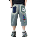 Boys' mid-length shorts - summer  new collection - kids' 5-inch shorts - big & tall boys' denim shorts - printed design