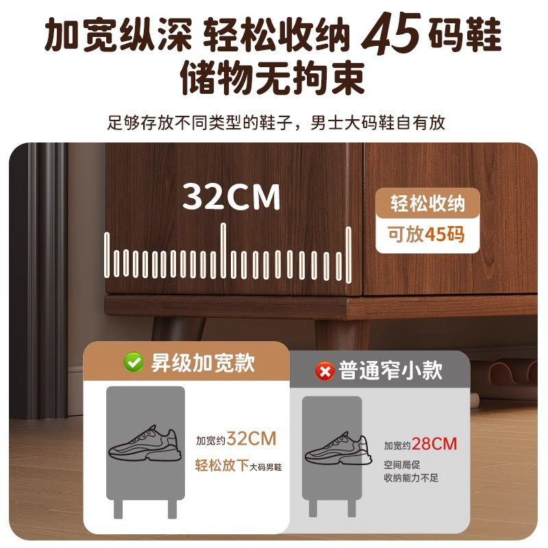 Solid wood core shoe cabinet household entrance 2025 new Chinese-style wall storage cabinet large-capacity indoor shoe rack
