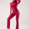 Two-piece color block yoga set for women - autumn casual versatile outdoor running fitness activewear