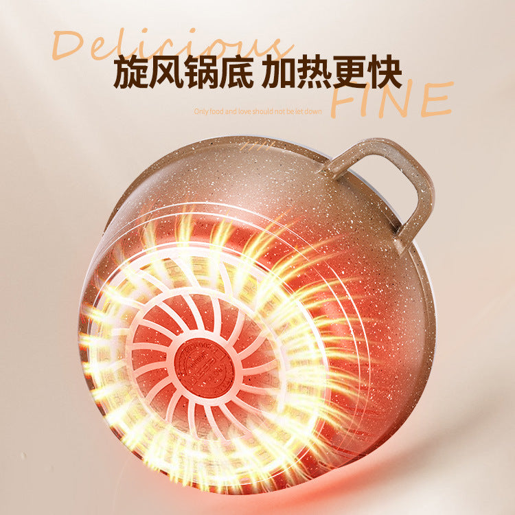 Royal dessini cross-border hot-selling die-cast pot soup pot frying pan kitchen pot suit ten-piece aluminum pot