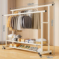 [25mm pipe diameter] 120cm-white double-layer parallel bars + wheels