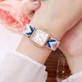 Dopamine color women's small square watch casualretro ethnic style braided rope watch women's watch quartz watch wholesale