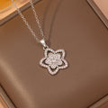 [titanium steel] cross-border new copper inlaid zirconium five-pointed star necklace for women, high-end niche design, versatile pendant jewelry
