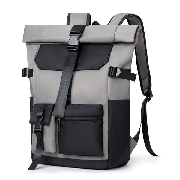 Korean version of fashion trend travel backpack computer bag trendy bag casual men's backpack contrasting color student schoolbag wholesale