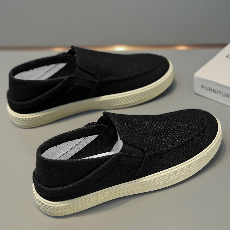 Canvas men's shoes summer linen shoes old beijing slip-on men's sports casual board shoes easiest for match lazy trendy shoes