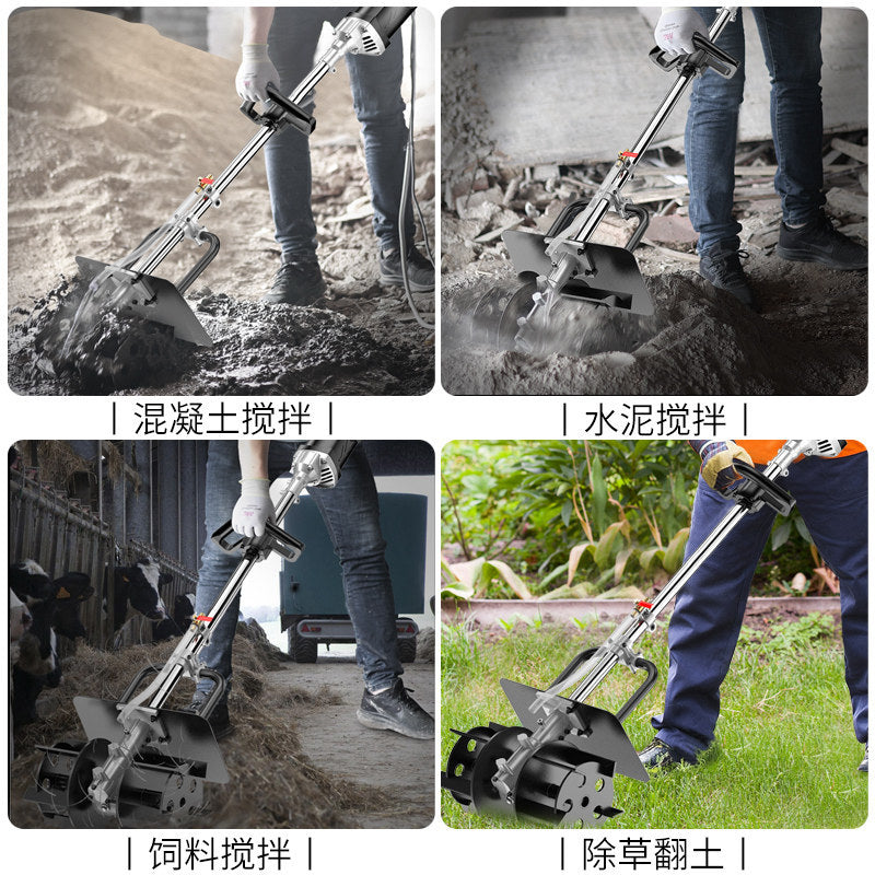 High-power concrete mixer - cement, mortar, sand, lime, and feed mixing machine - compact electric mortar mixer