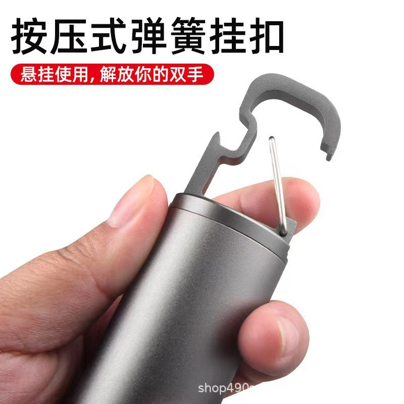 Cross-border new LED strong light zoom searchlight multi-function, outdoor lighting hook bottle opener charging flashlight