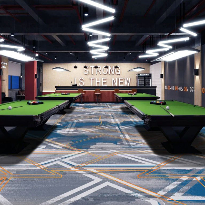 Custom billiard hall carpet - full coverage, printed design, large area, hotel & commercial billiard room nylon fire-retardant b1 carpet