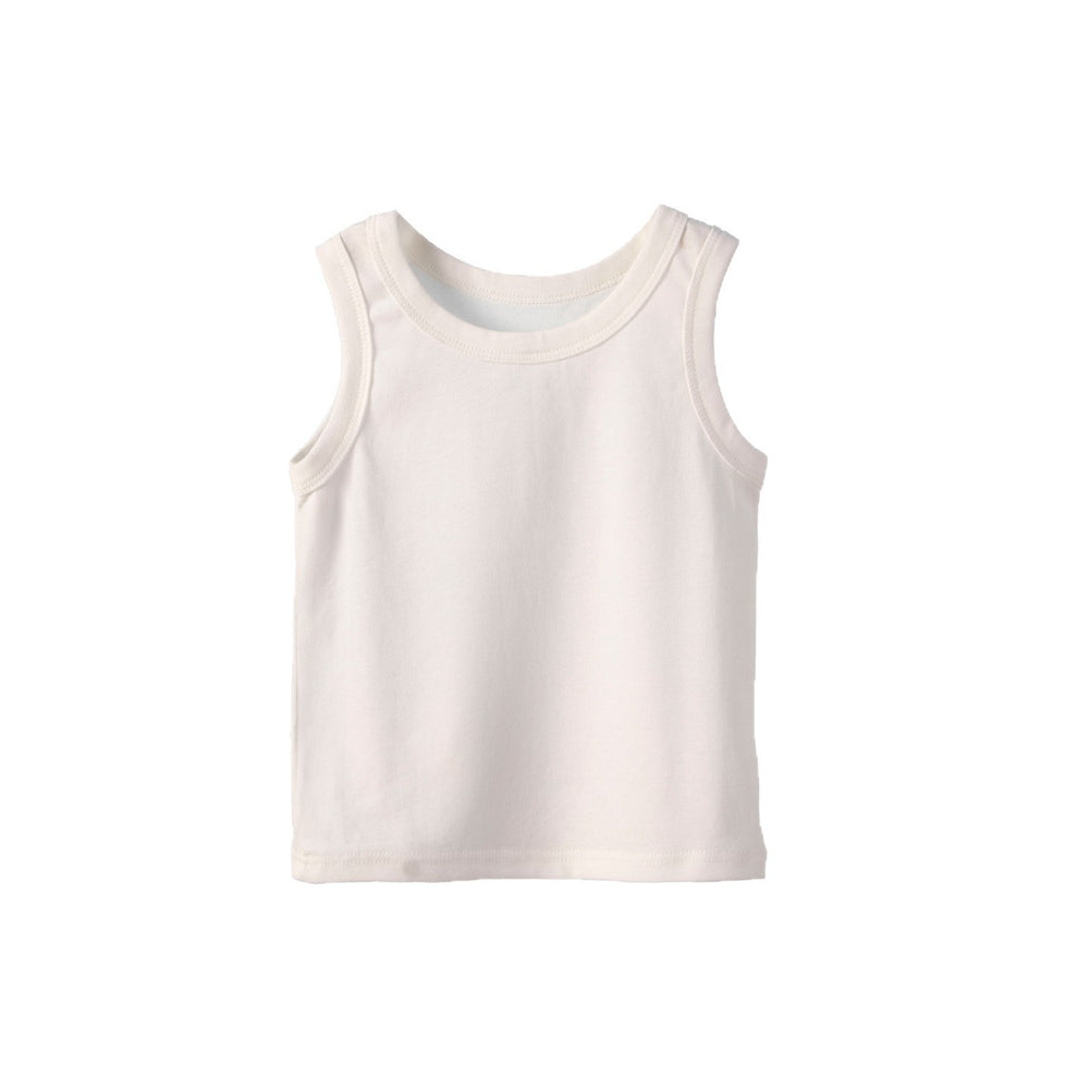 Kids' 100% cotton tank top - new summer collection: solid color, skin-friendly, sleeveless top for boys and girls. perfect for loungewear, sleepwear, and wholesale children's clothing