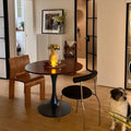 Round dining table, nordic casual, vintage walnut, small apartment, balcony tulip coffee, negotiation, milk tea
