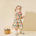 Baby long-sleeve dress, autumn  children's wear, nature print, girls' pink princess dress with bow