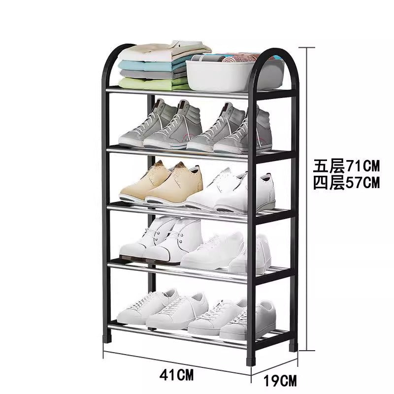 Stainless steel shoe rack reinforced thickened simple shoe rack dormitory shoe rack multi-layer for home bathroom door storage shoe rack
