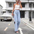 Pre-sale-15001# cross-border women's ins retro ripped women's high waist denim wide leg loose pants