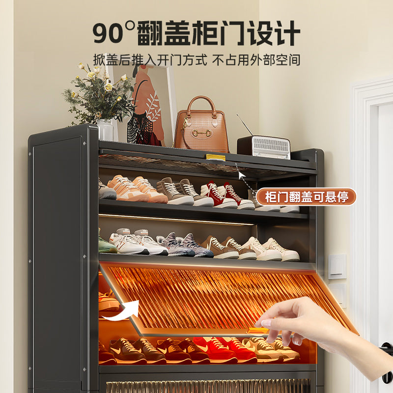 Household steel shoe cabinet, entrance door, large-capacity storage shoe cabinet, floor-standing multi-layer dust-proof shoe rack, rental house