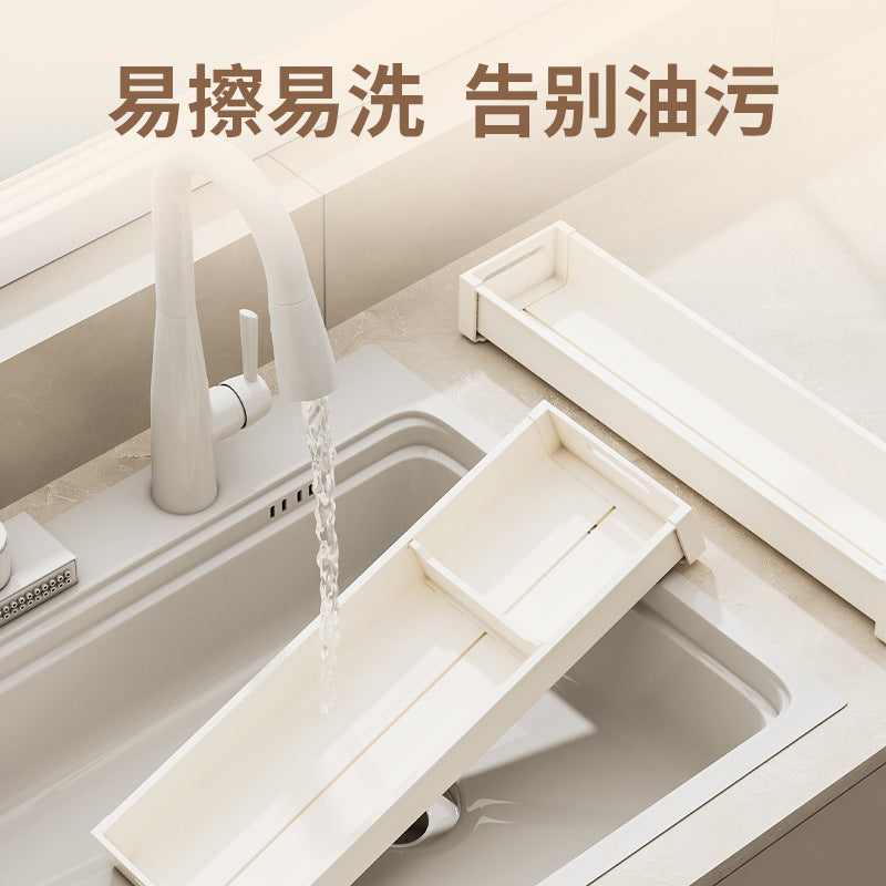 Cream wind kitchen drawer storage box partition built-in cabinets for tableware, dishes, chopsticks, dishes, storage shelves