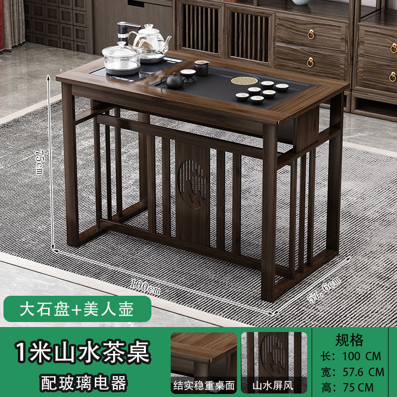 Balcony tea table and chair combination New Chinese-style office household small apartment Kung Fu tea table Boiling water integrated tea making table