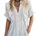 Amazon fashionelegantcasualeasiest for matchslitpatchworkpolo collar shirtsummernew arrivalslimming looktops