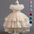 Performance costumes, wedding dresses, large tails, puffy mesh skirts, dresses, children's clothing, popular kids princess dresses for girls