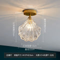 Scandinavianpopular copper-plated accessible luxury crystal wall lamp modern casual bedroom bedside shell lamp living room background wall lamp