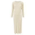 Amazon women's  european and american classic pleated long sleeve solid color midi slim fit slit dress