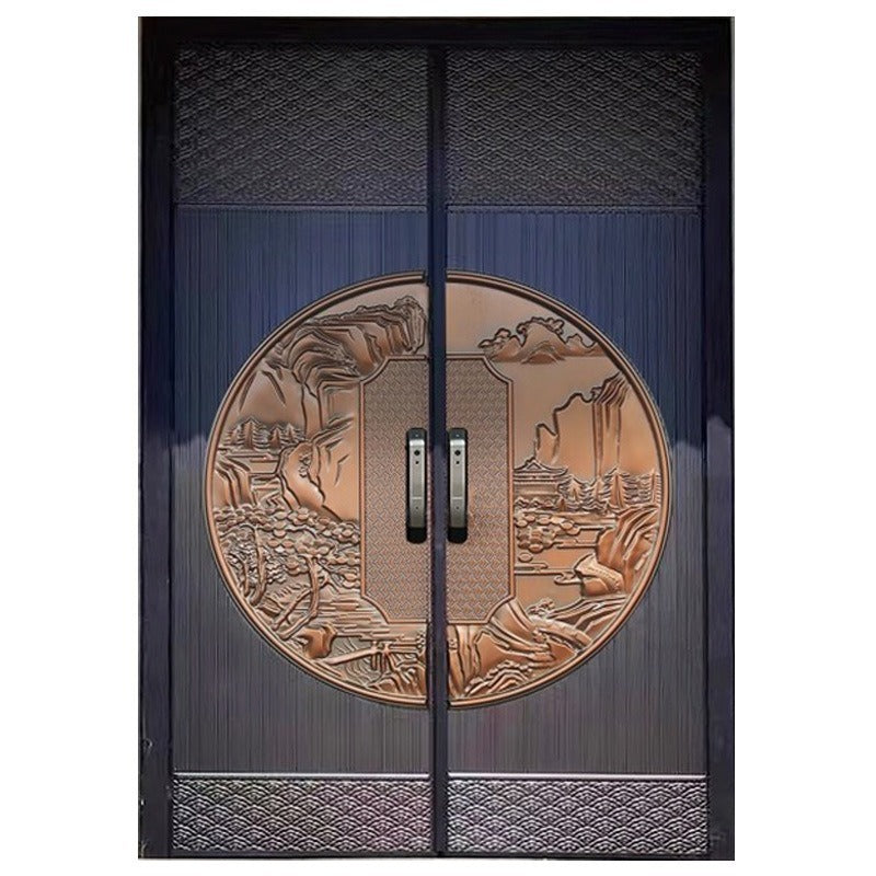 Rural self-built house door, villa door, double door, anti-theft door, self-built house, mother's entrance door, cast aluminum door
