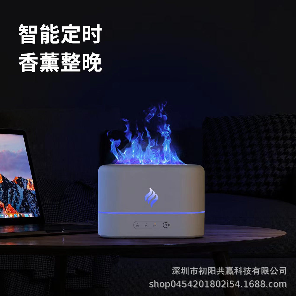 2025 new artificial flame diffuser - colorful gradient creative ultrasonic aroma diffuser humidifier for home use