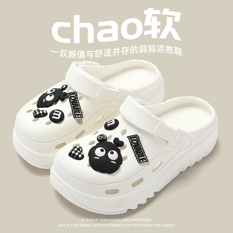 Thick sole summer clogs for women summer outwear non-slip sandals and slippers for stepping on shit summer new arrival sandals and slippers wholesale