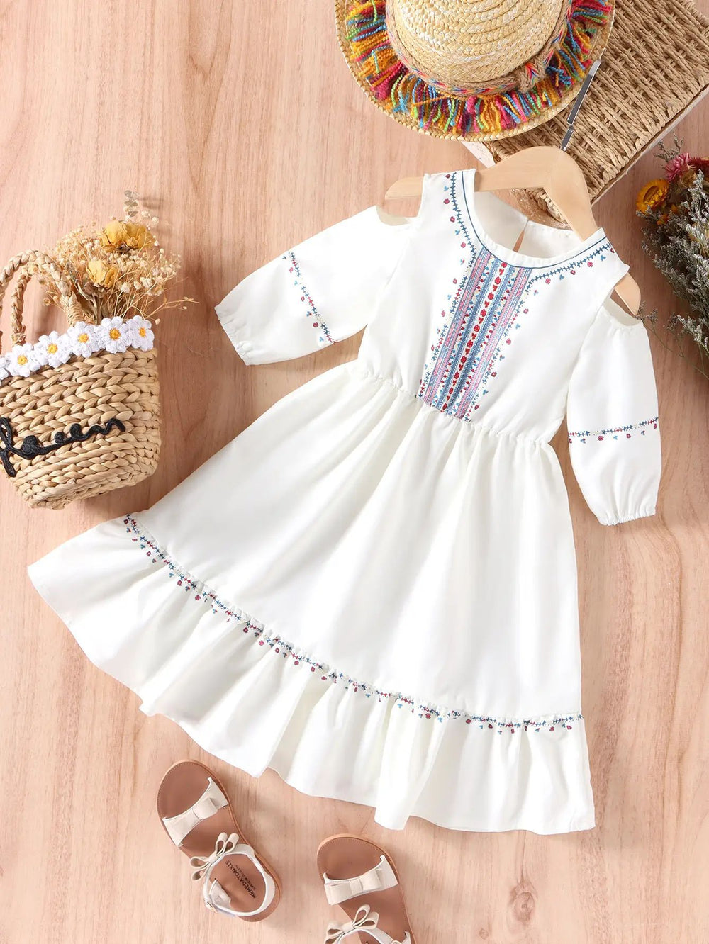 Clear! children's clothing girlexport cross-border spring and summer new floral dress printing holiday dress green warehouse style