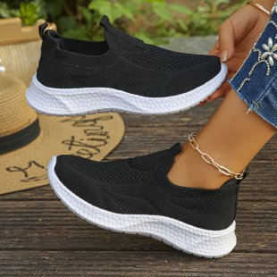 Women's shoes  cross-border flyknit mom shoes spring/autumn export soft sole soft upper casual versatile breathable athletic flats