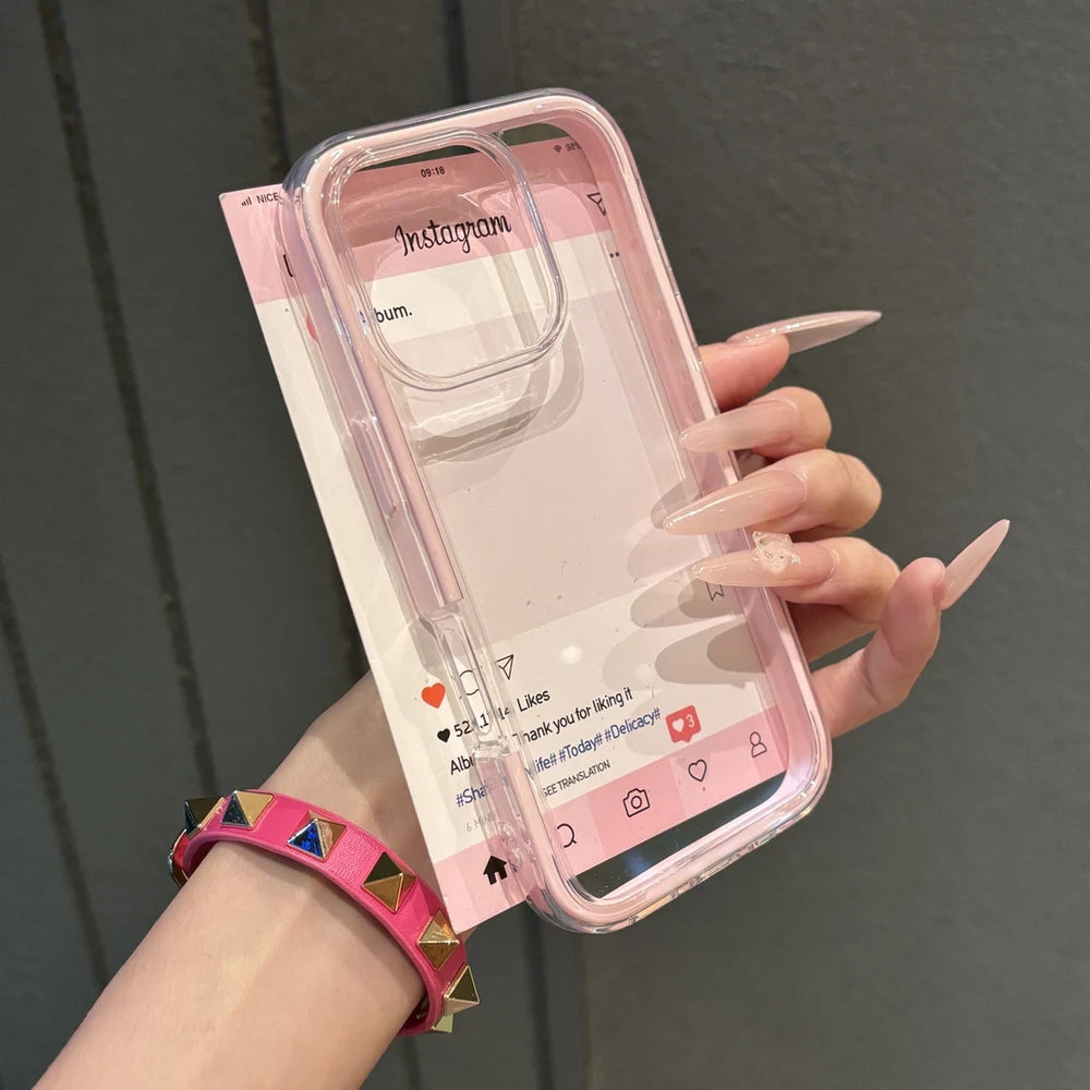 Suitable for iphone17promax acrylic transparent mobile phone case apple 16 colorful two-in-one mobile phone protective case
