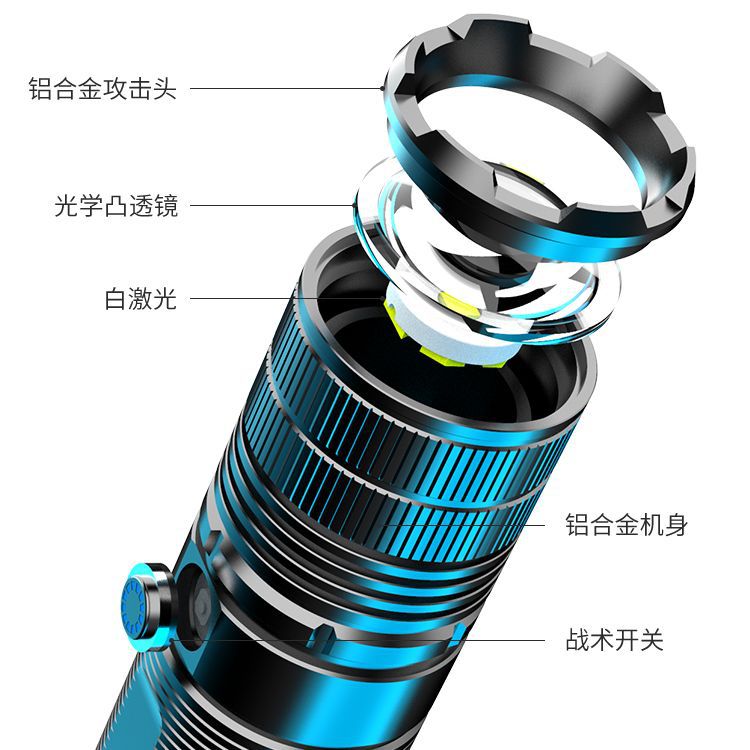 Flashlight strong light charging long-range ultra-bright home self-defense outdoor portable small searchlight led zoom xenon lamp