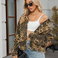 European and american cross-border e-commerce autumn new arrivals:  independent store wild and versatile leopard print denim jacket