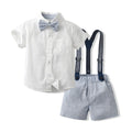 Kids dress first birthday summer boys short-sleeved white shirt boy host costume piano kindergarten performance costume