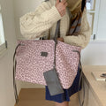Pink leopard print niche shoulder bag - 2025 autumn new trendy versatile crossbody bag - european and american style large capacity tote bag
