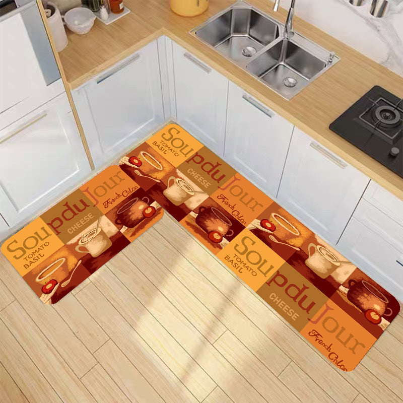 ins kitchen floor mat long strip absorbent bathroom foot mat simple household kitchen carpet  hot style